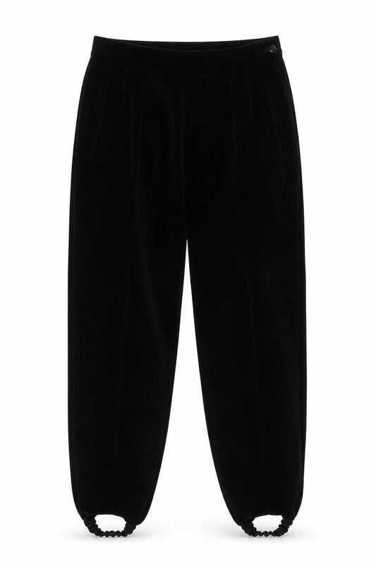 Liz Claiborne Women Black Velvet Stirrup Trousers Size 12 Classic Fit