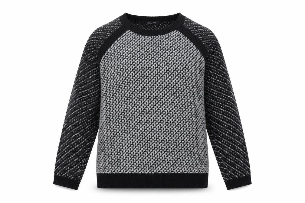 Marks & Spencer Women’s Black Knit Geometric Jumper Size 14