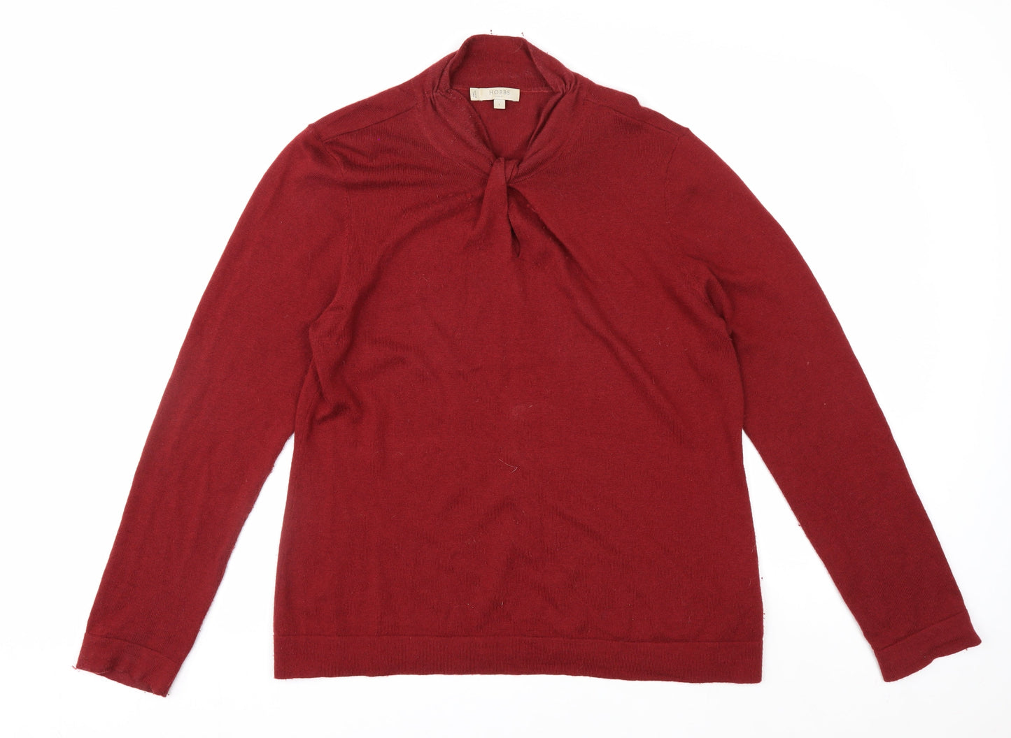 Hobbs Women's Red Long Sleeve Jumper L Viscose Wool Cashmere Blend