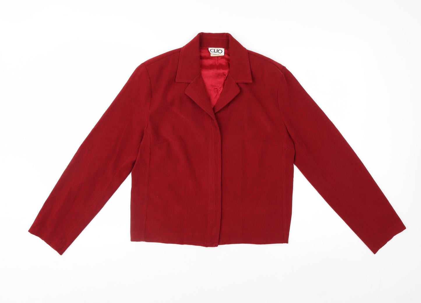 Clio Petites Women's Red Short Jacket Size S Petite Lined Polyester