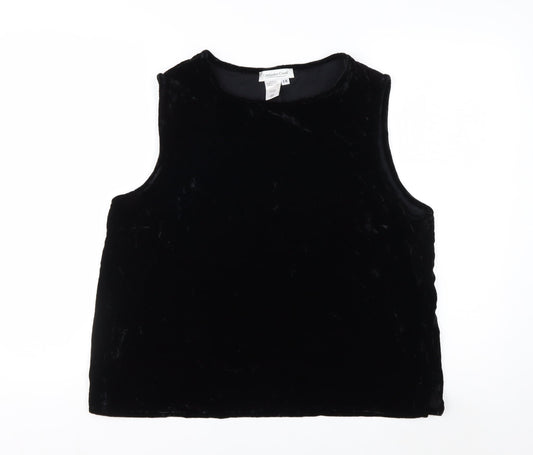 Coldwater Creek Women Black Velvet Sleeveless Tank Top 18 Plus