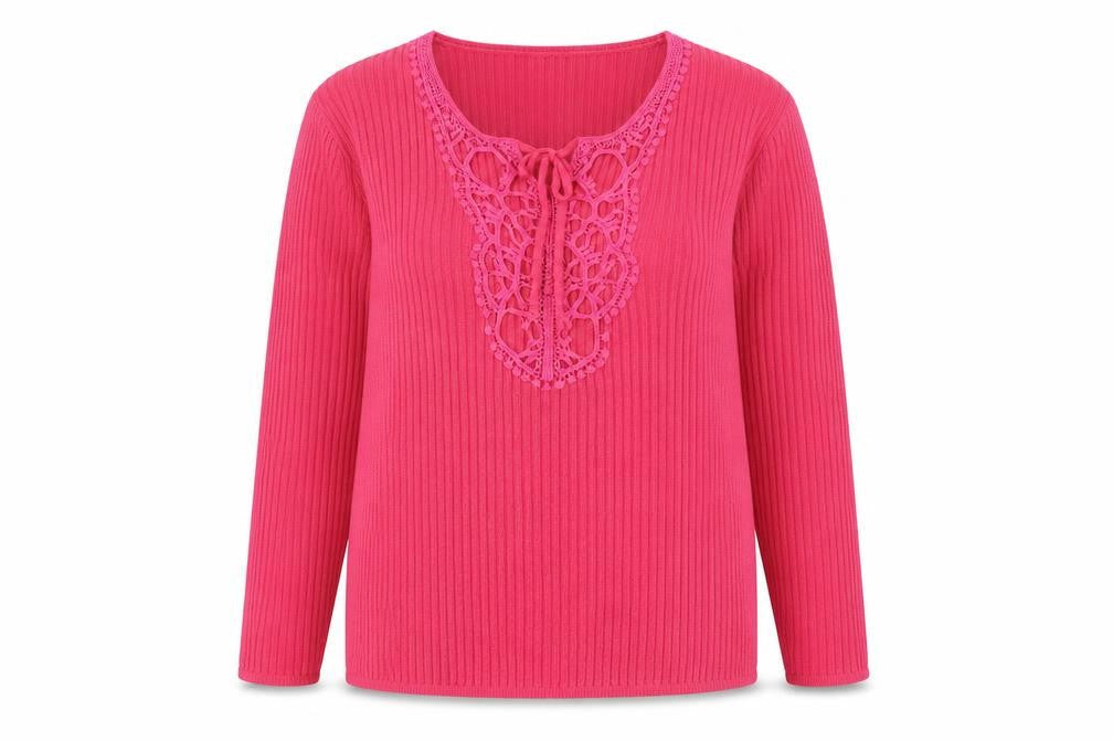 Cotton Traders Women’s Pink Knit Tunic Top Size 18/20 Long Sleeve Acrylic