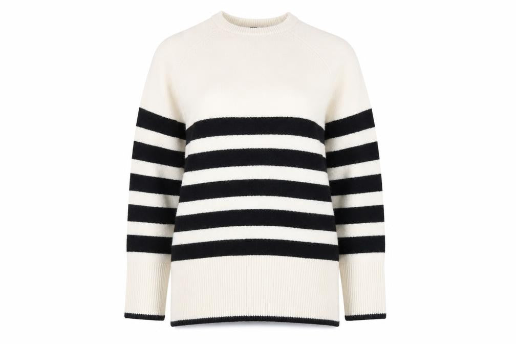 H&M Divided Women's Black & White Striped Knit Jumper Size 8