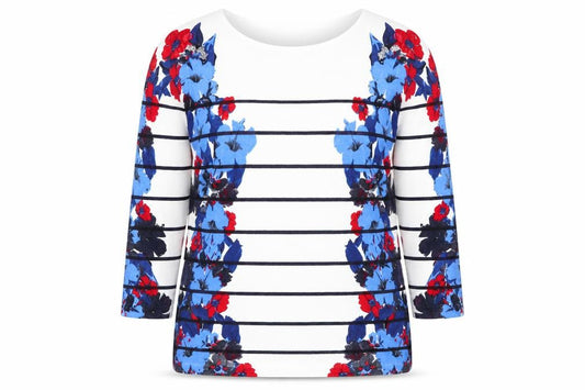Country Casuals Women’s Multicoloured Floral Striped Knit Jumper Medium
