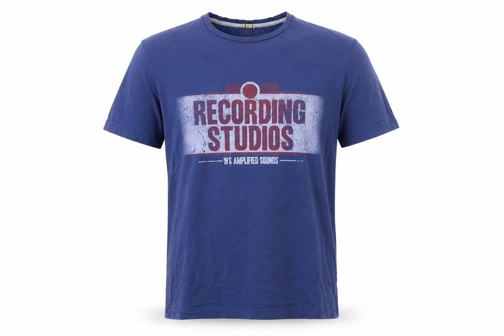 White Stuff Men's Blue Recording Studios Graphic T-Shirt Medium