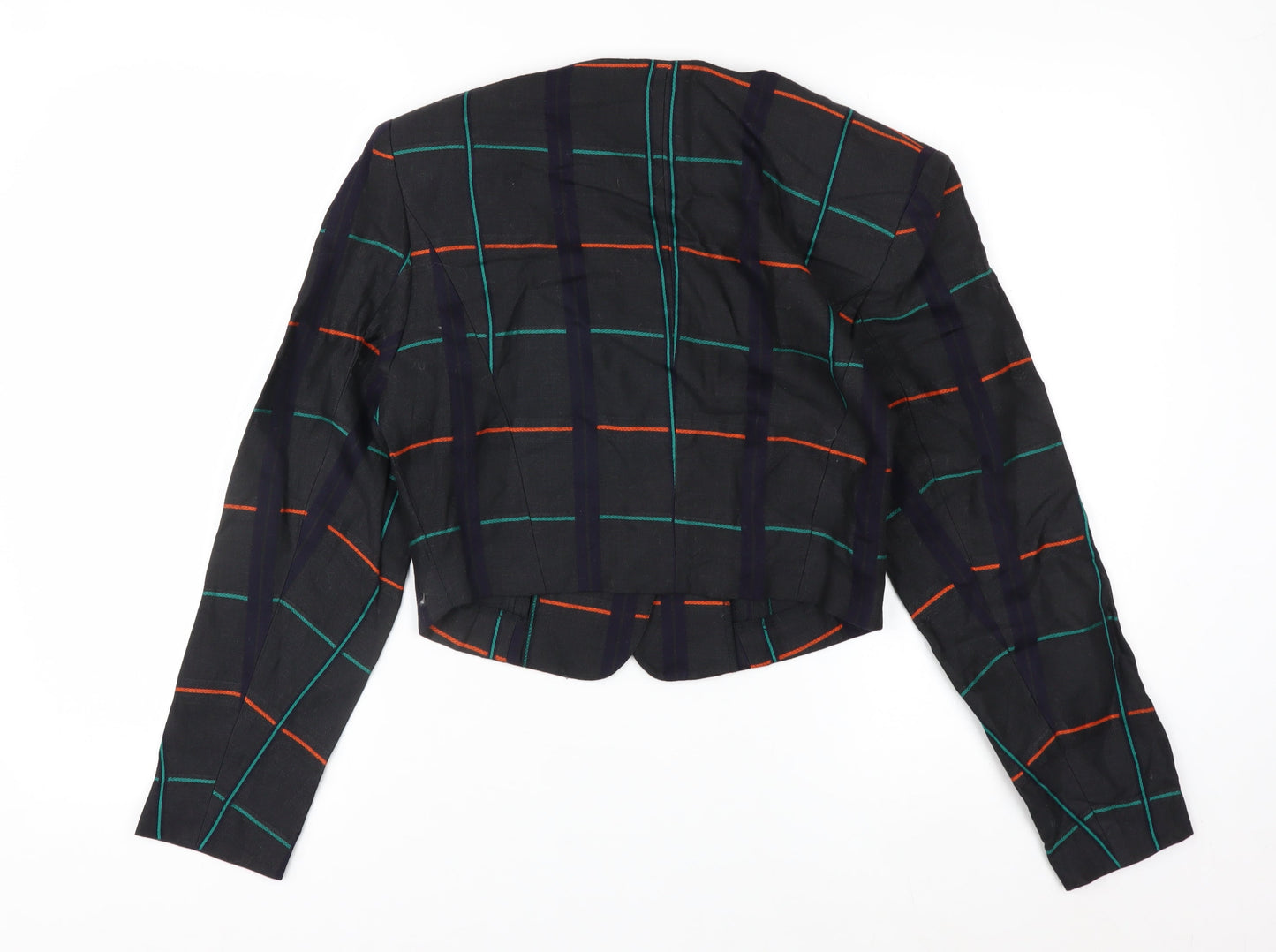 Ronfranco Women’s Multicoloured Checked Cropped Blazer Size 8