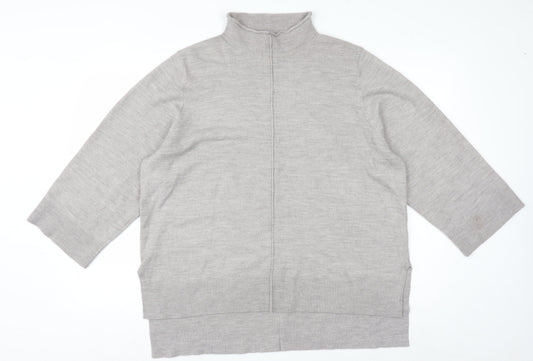French Connection Womens Beige XL Mock Neck Knit Jumper