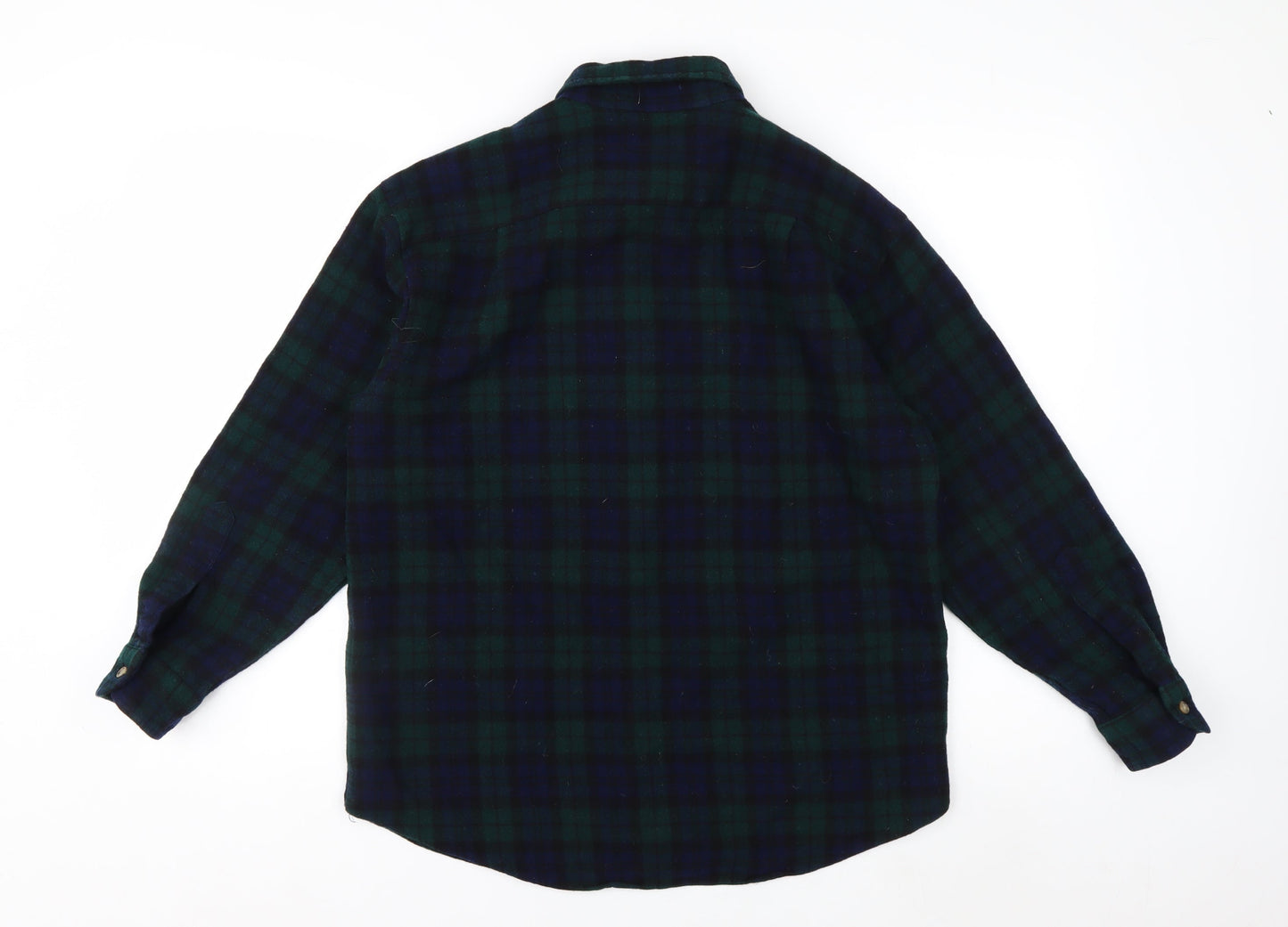Pendleton Men's Green Plaid Wool Flannel Button-Up Shirt L