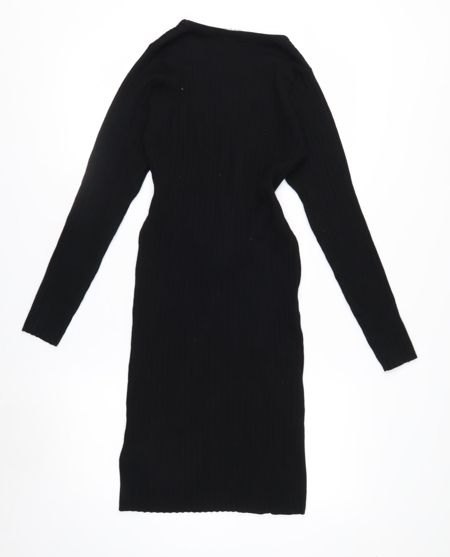 Esmara Women Black Bodycon Knit Belted Dress Size 10