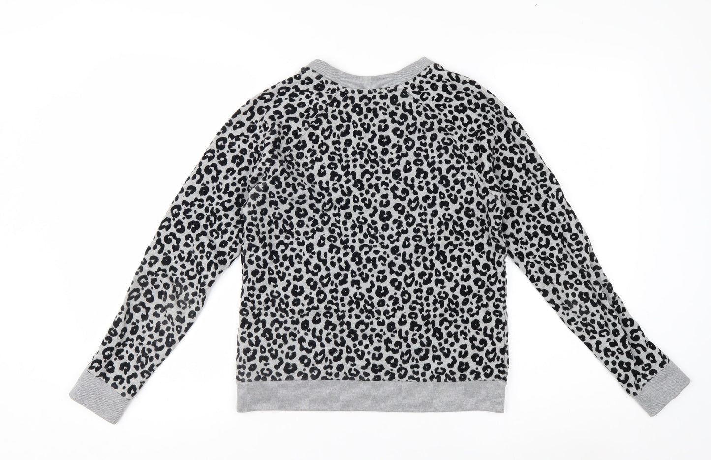 Whistles Women's Grey Leopard Print Pullover Sweatshirt XS