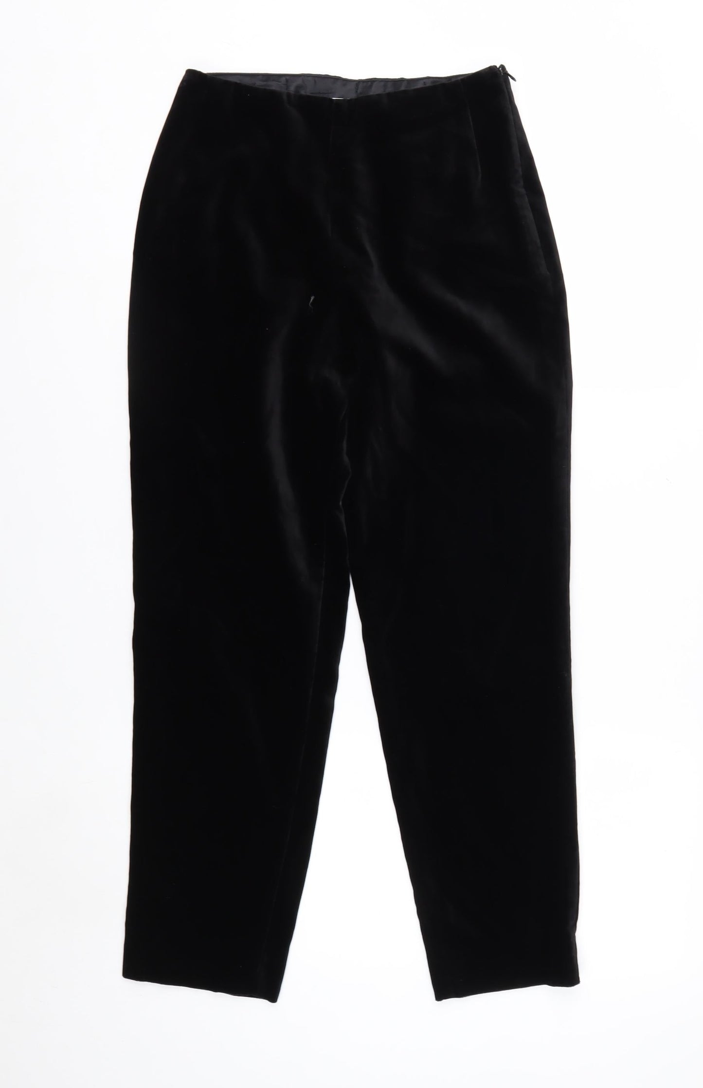 Marks and Spencer Women’s Black Velvet Petite Size 10 Straight Trousers