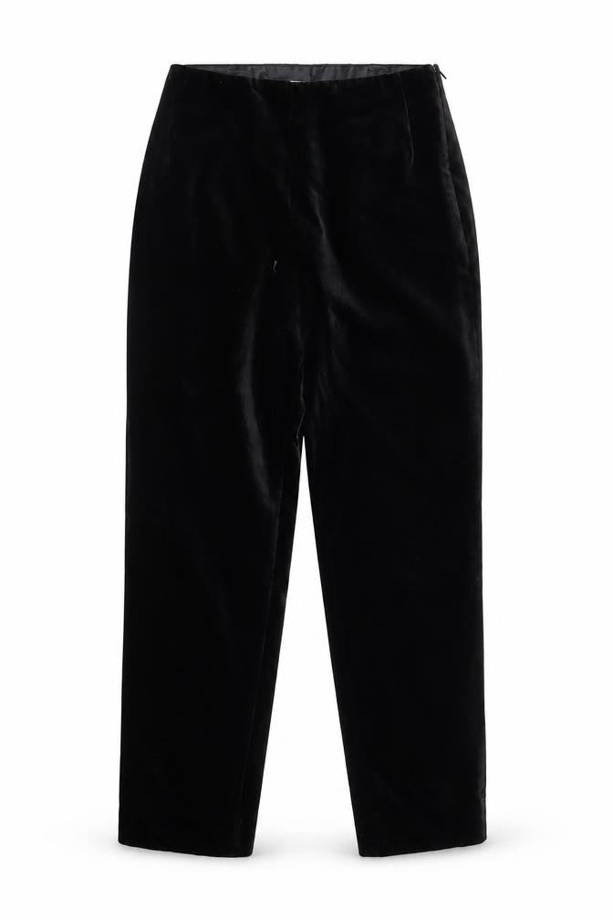 Marks & Spencer Women’s Black Velvet Petite Size 10 Straight Trousers