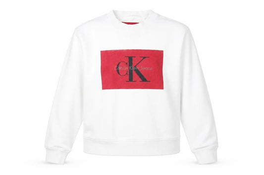 Calvin Klein Jeans Women's White Logo Sweatshirt Size L