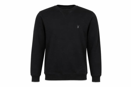 AllSaints Men's Black Cotton Crew Neck Sweatshirt Medium