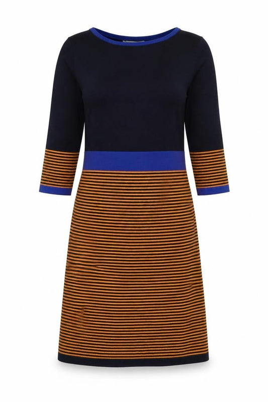 Hobbs Women's Multicoloured A-Line Knit Dress UK 10 Boat Neck