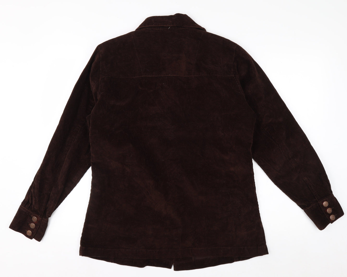 Bill Blass Womens Brown Corduroy Button-Up Shirt Jacket Size M
