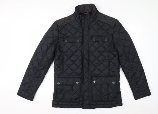 Maine New England Men's Black Quilted Nylon Jacket Size S 38in