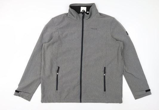 TOG24 Men's Grey 2XL Softshell Jacket Water Resistant Outdoor