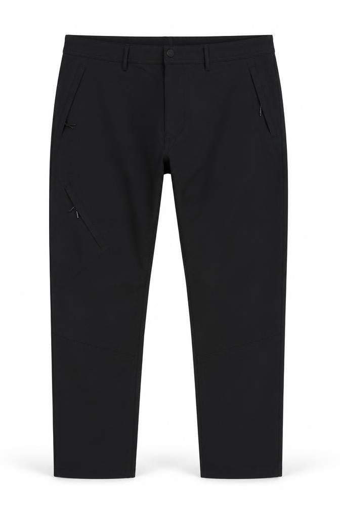 Front view of Easy Men’s Black Tapered Fit 40S Smart Trousers