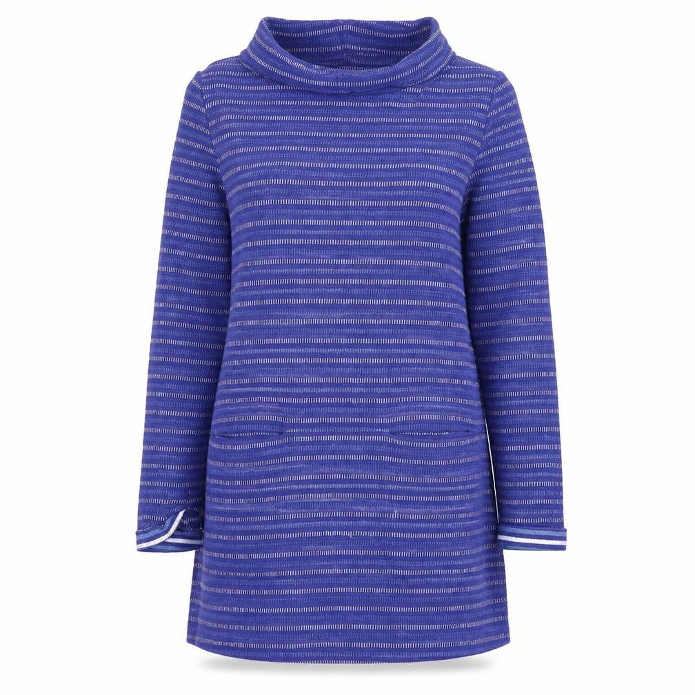 Seasalt Cornwall Womens Blue Striped Cotton Cowl Neck Tunic Jumper Size 8