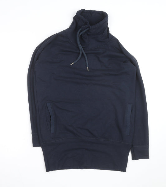 BAM Women's Navy Drawstring Cowl Neck Pullover Hoodie Size 10