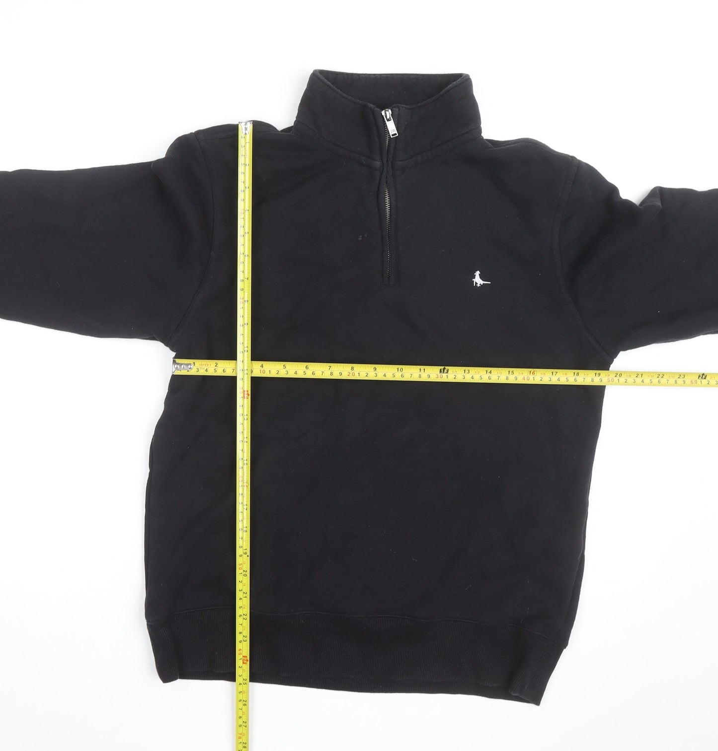 Jack Wills Men's Black Quarter Zip Classic Fit Sweatshirt M