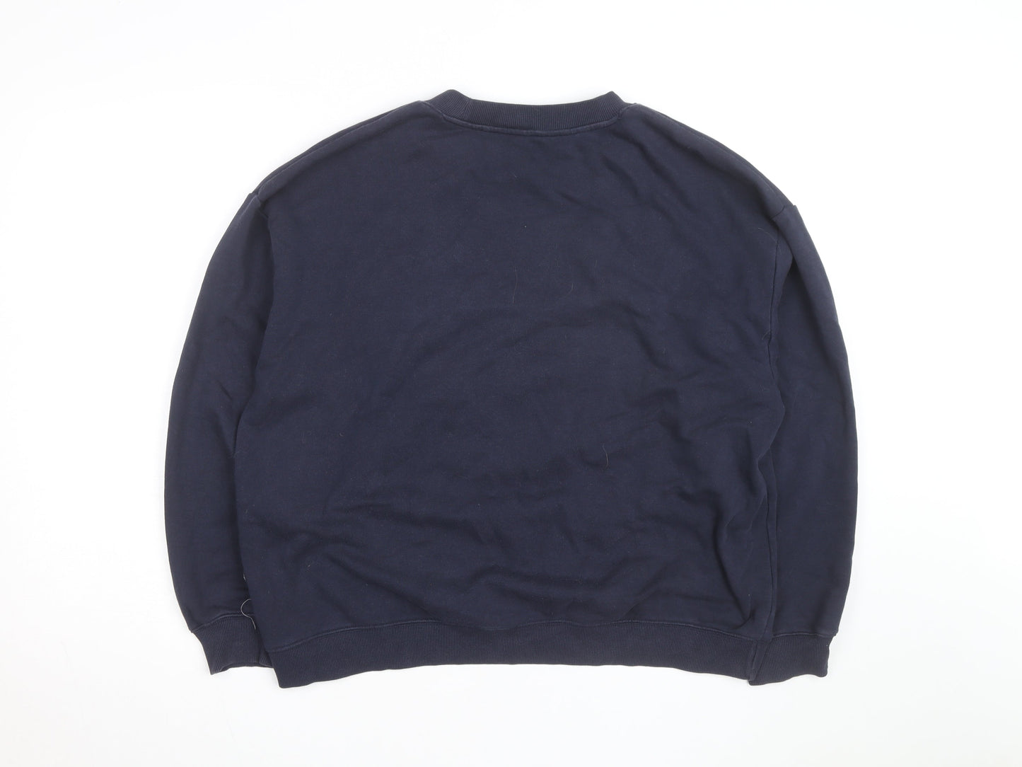 Monki Unisex Blue Paradise Found Graphic Pullover Sweatshirt L