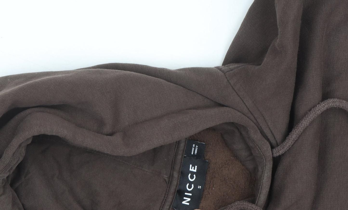 NICCE Men’s Brown Pullover Hoodie Size S Fleece Regular Fit