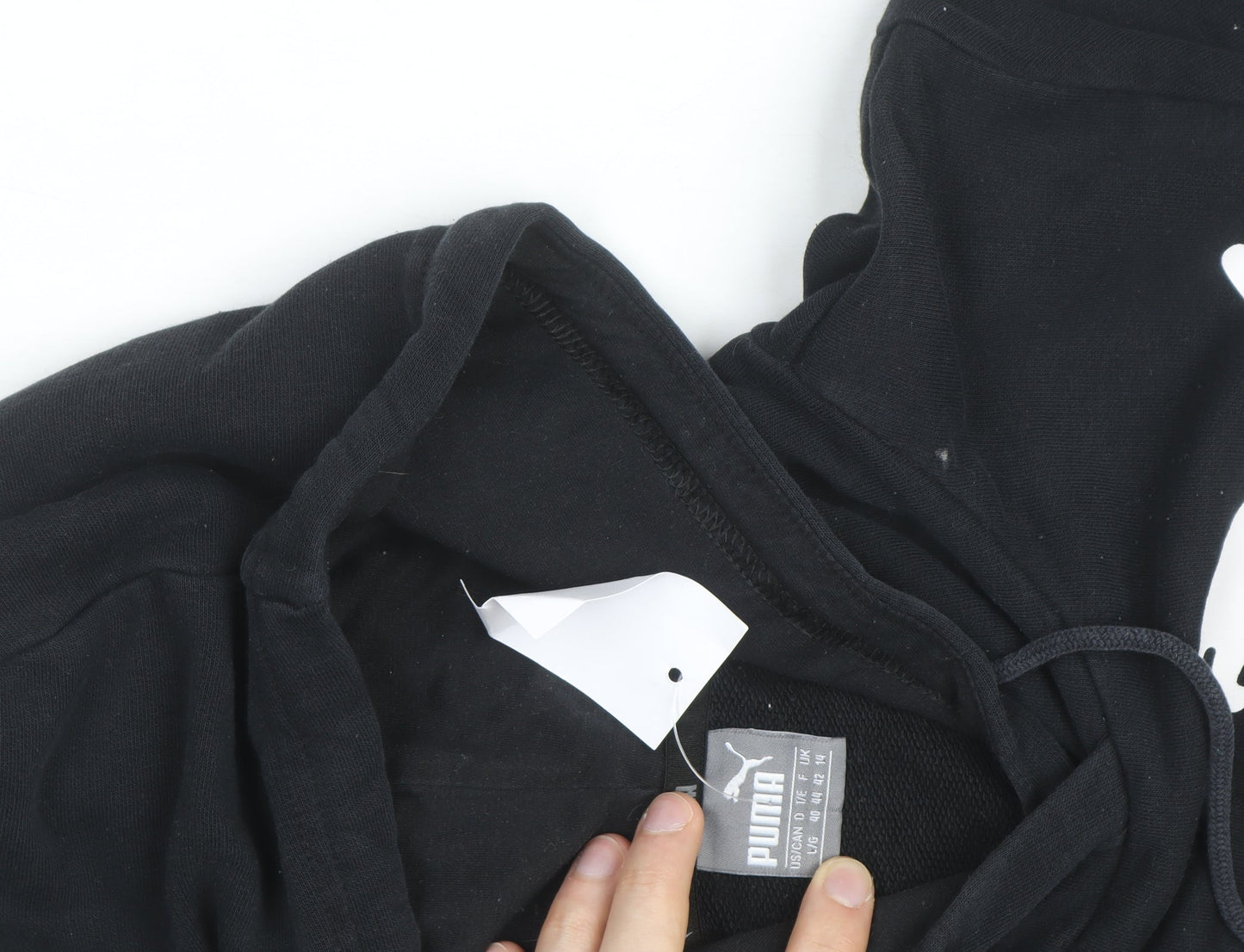 Puma Men's Black Pullover Hoodie Size L Sports Fleece