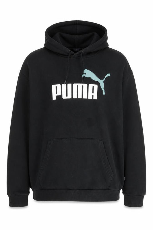 Puma Men's Black Pullover Hoodie M Graphic Logo Casual Wear