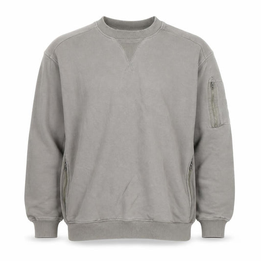 Next Men's Grey XL Crew Neck Pullover Sweatshirt with Zip Pockets