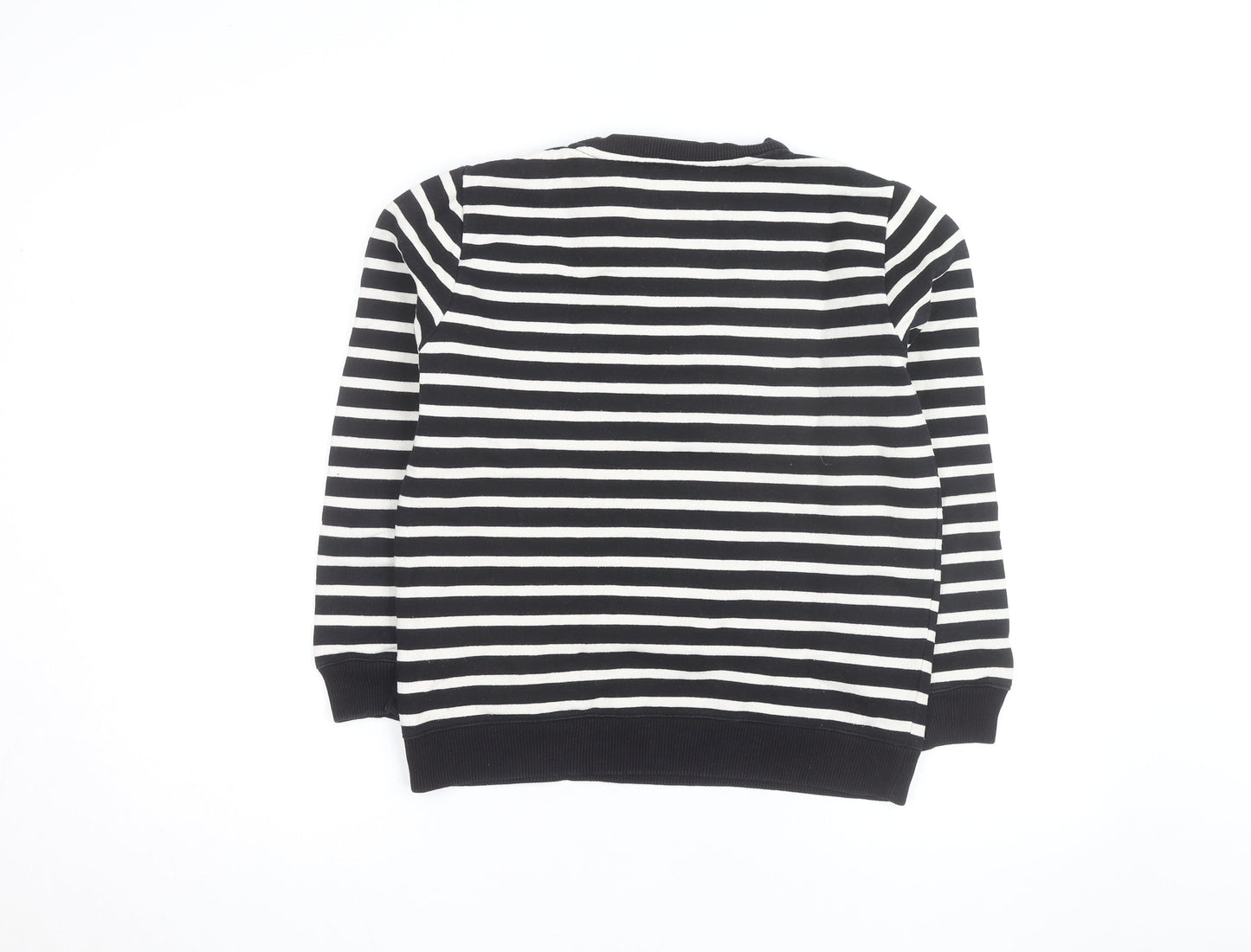 A.P.C. Men's Black Striped Crew Neck Cotton Sweatshirt S