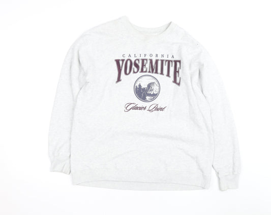 Hollister Men’s Grey Yosemite Graphic Pullover Sweatshirt M