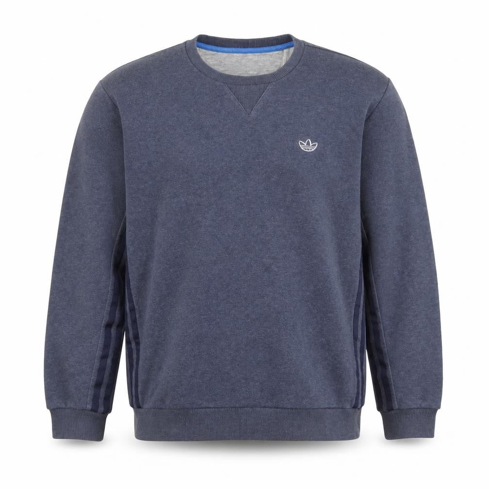 Adidas Mens Blue Crew Neck Pullover Sweatshirt M Regular Fit