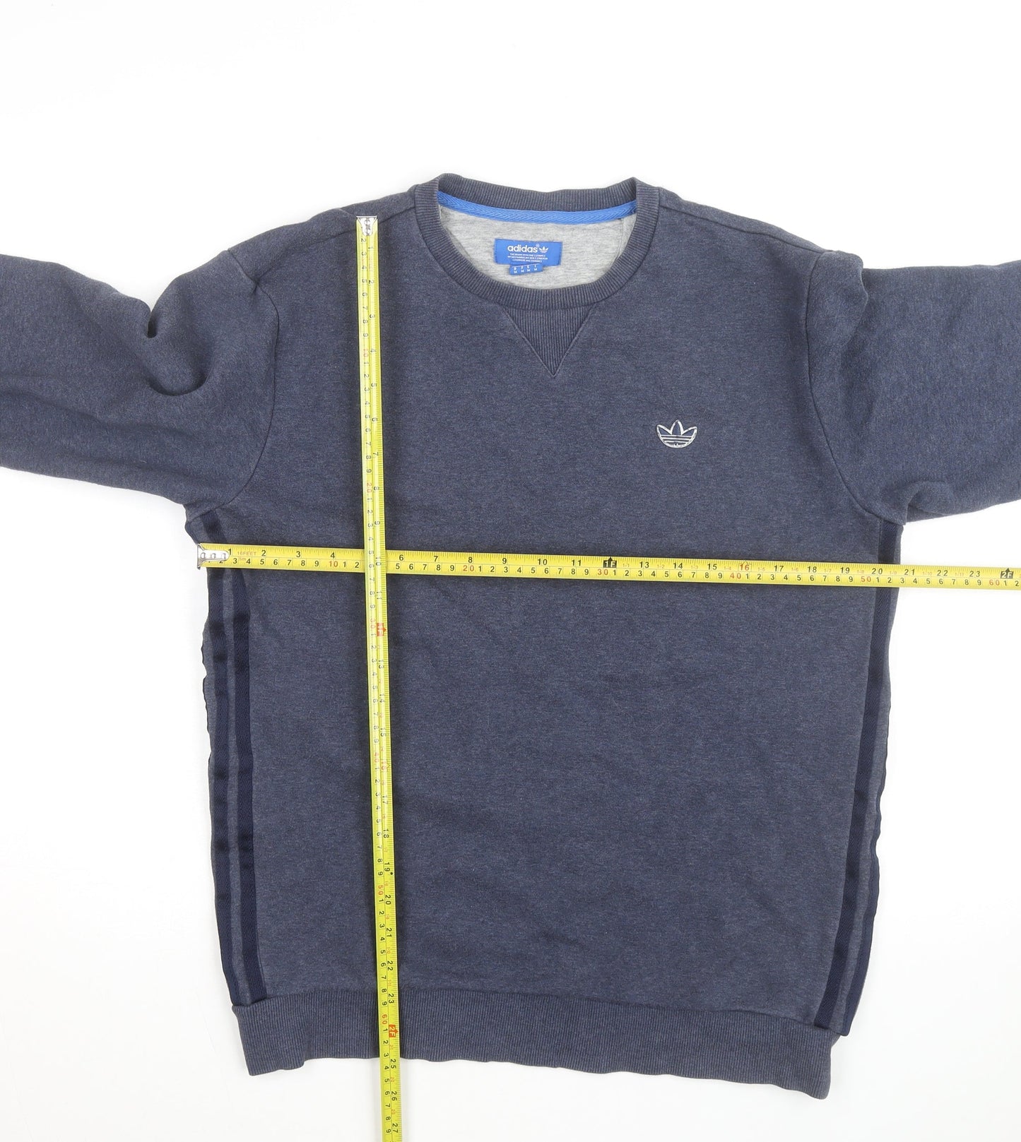 Adidas Mens Blue Crew Neck Pullover Sweatshirt M Regular Fit