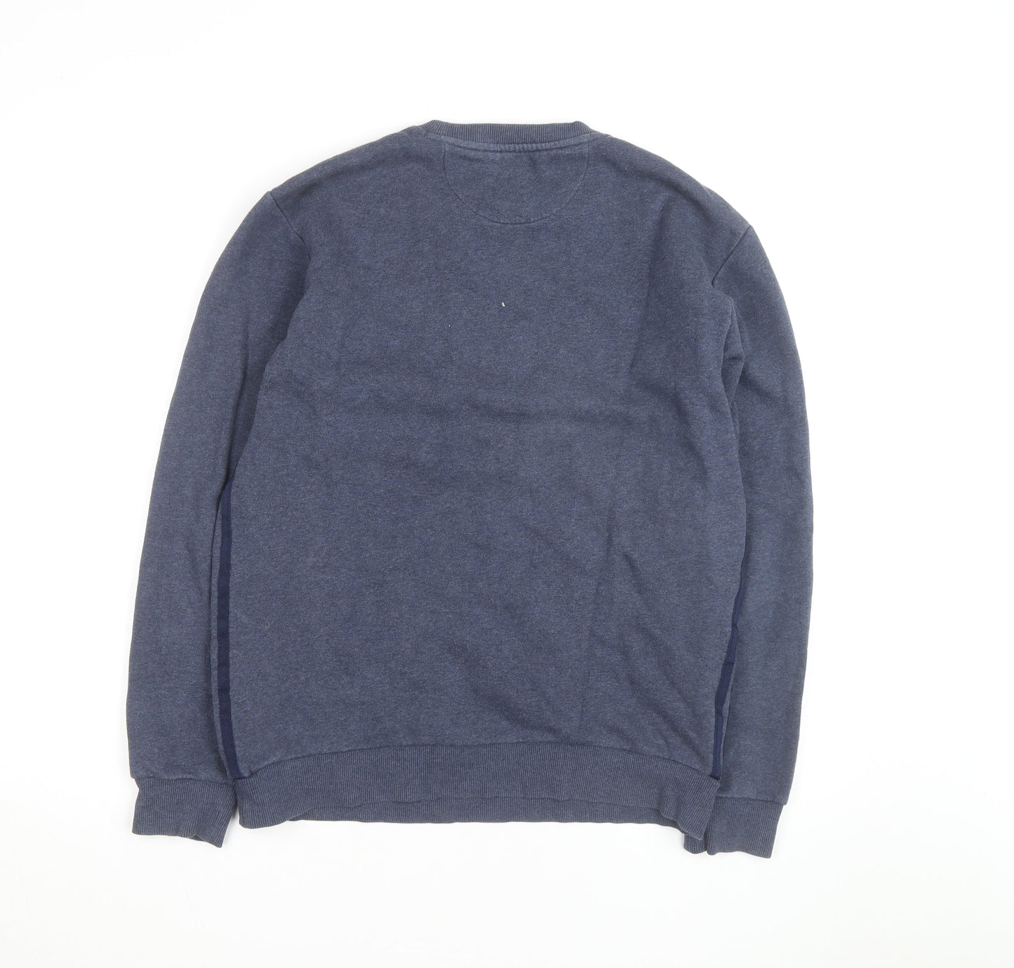 Adidas Mens Blue Crew Neck Pullover Sweatshirt M Regular Fit