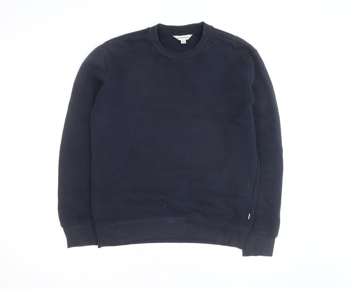 Marks and Spencer Autograph Men's Blue Small Crew Neck Sweatshirt