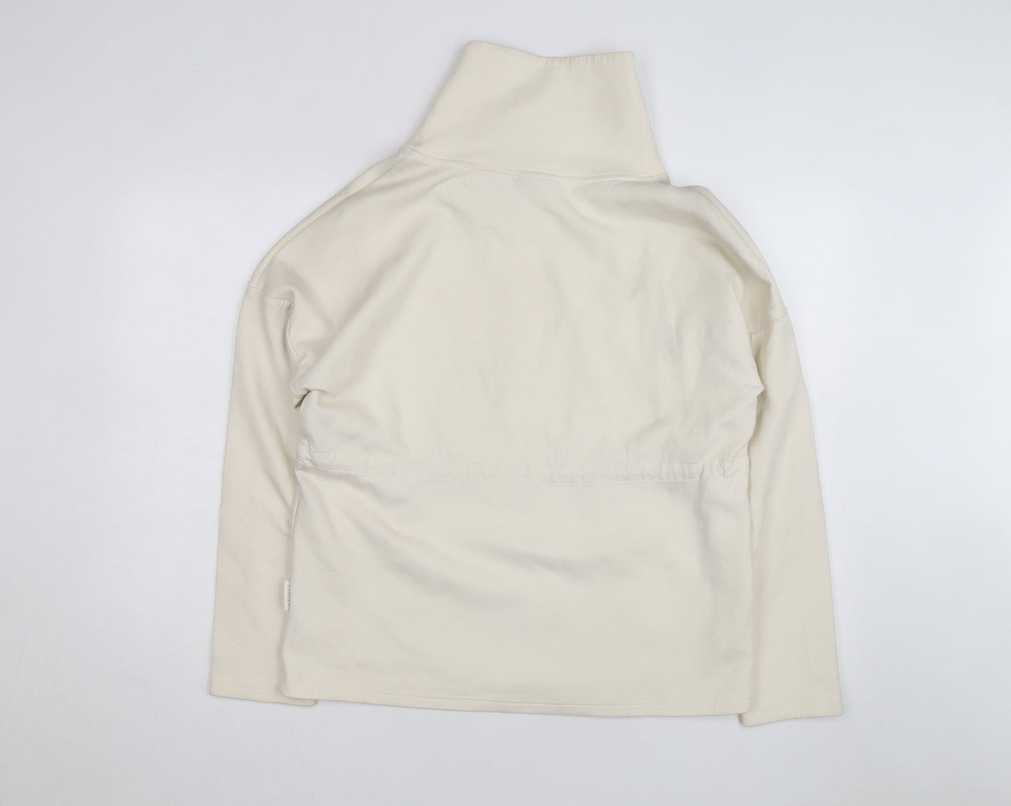 Varley Unisex Ivory High Neck Pullover Sweatshirt XS Relaxed Fit