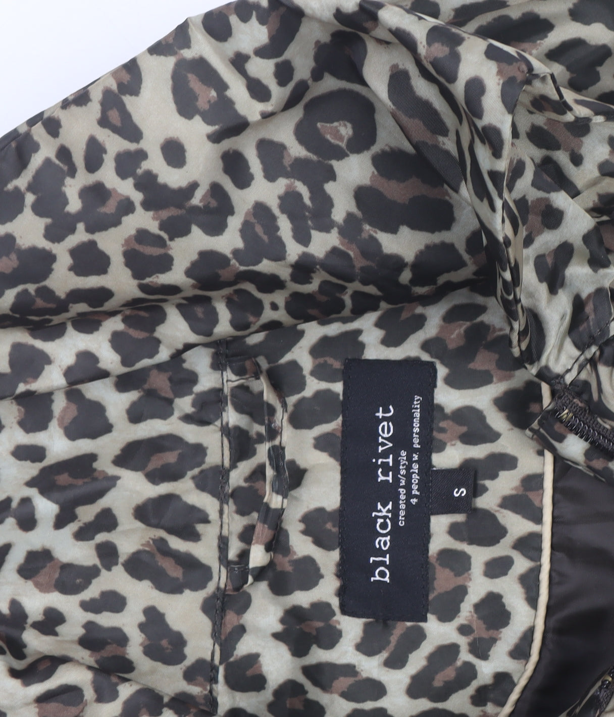 Black Rivet Women’s Brown Leopard Print Belted Rain Coat Size S