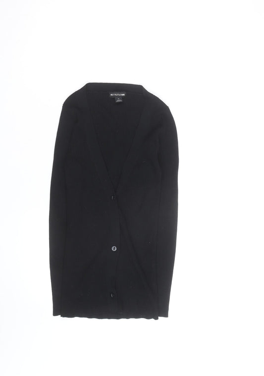 PrettyLittleThing Women’s Black Slim Fit V-Neck Button Cardigan XS