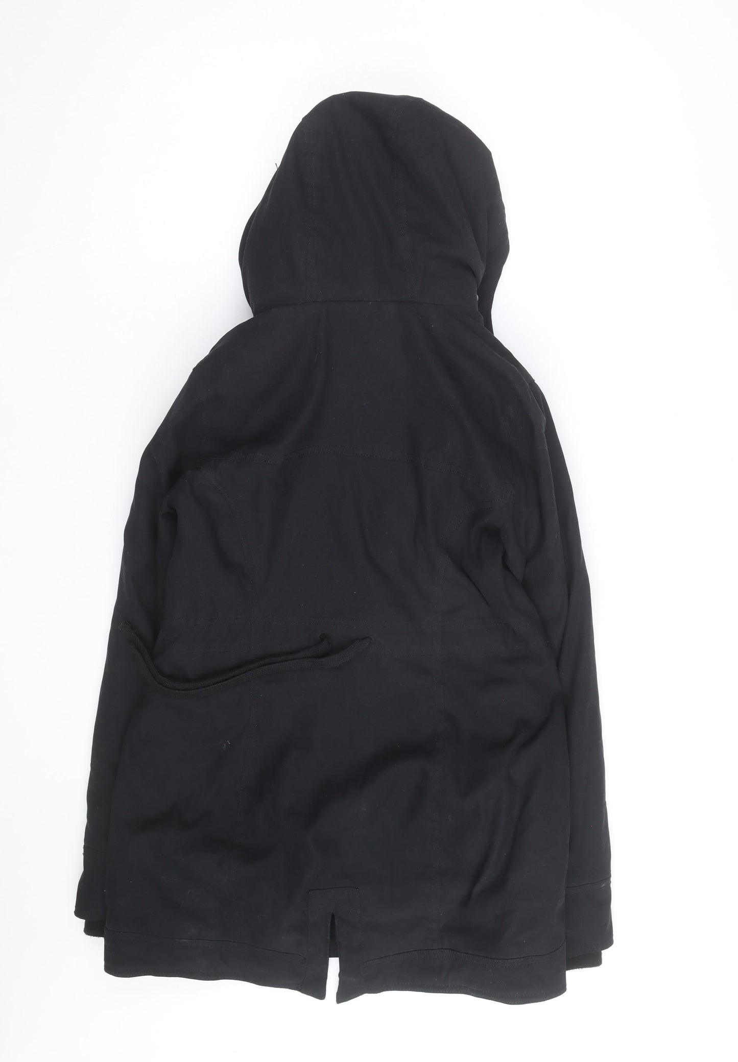 Hollister Men’s Black XS Parka Jacket Faux Fur Lined Hooded Winter Coat