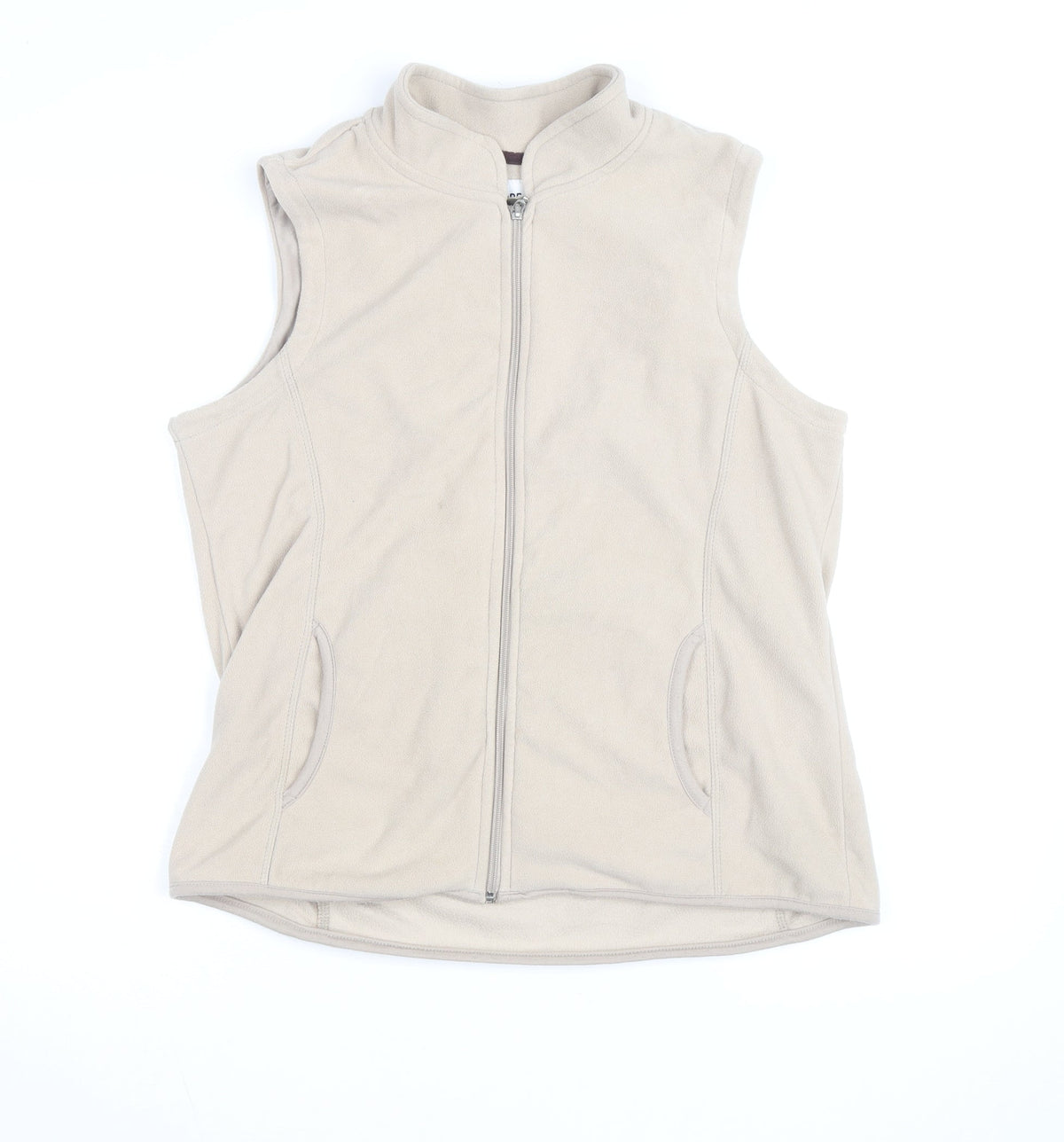 Store Twenty One Beige Fleece Sleeveless Full Zip Womens Jacket Size 14
