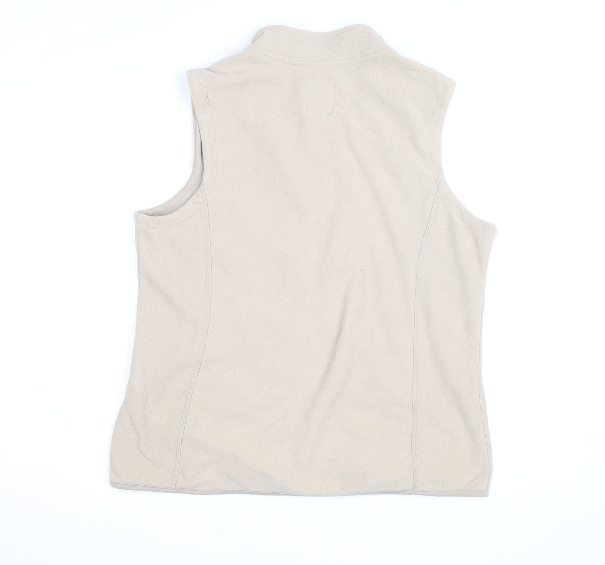 Store Twenty One Beige Fleece Sleeveless Full Zip Womens Jacket Size 14