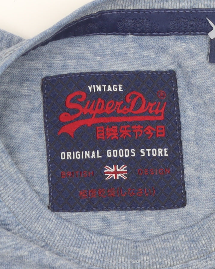 Superdry Men's Blue Graphic Print Crew Neck T-Shirt Size M