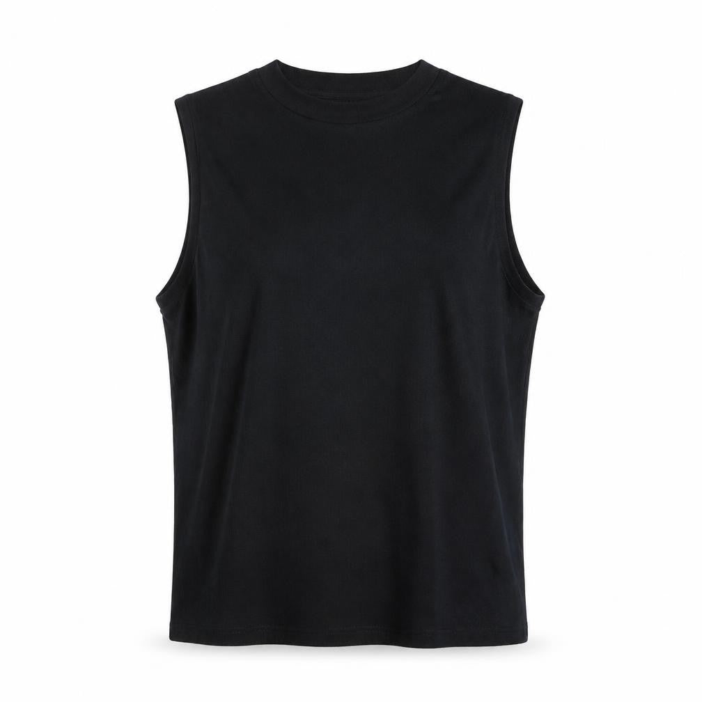 Vero Moda Women's Black Sleeveless Mock Neck Ribbed Tank Top XL