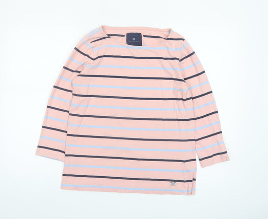 Crew Clothing Company Women's Pink Striped Cotton Long Sleeve Top Size 14