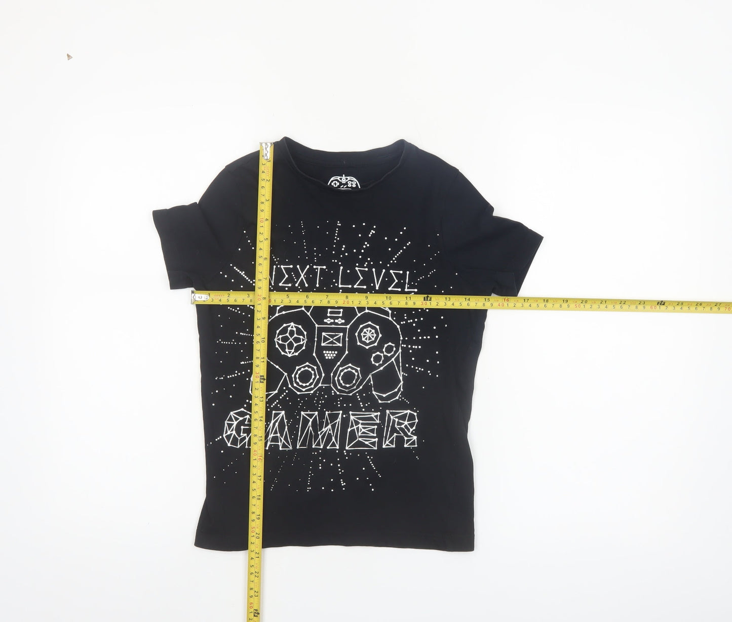 F&F Boys Black 8-9 Years Next Level Gamer Graphic Cotton T-Shirt