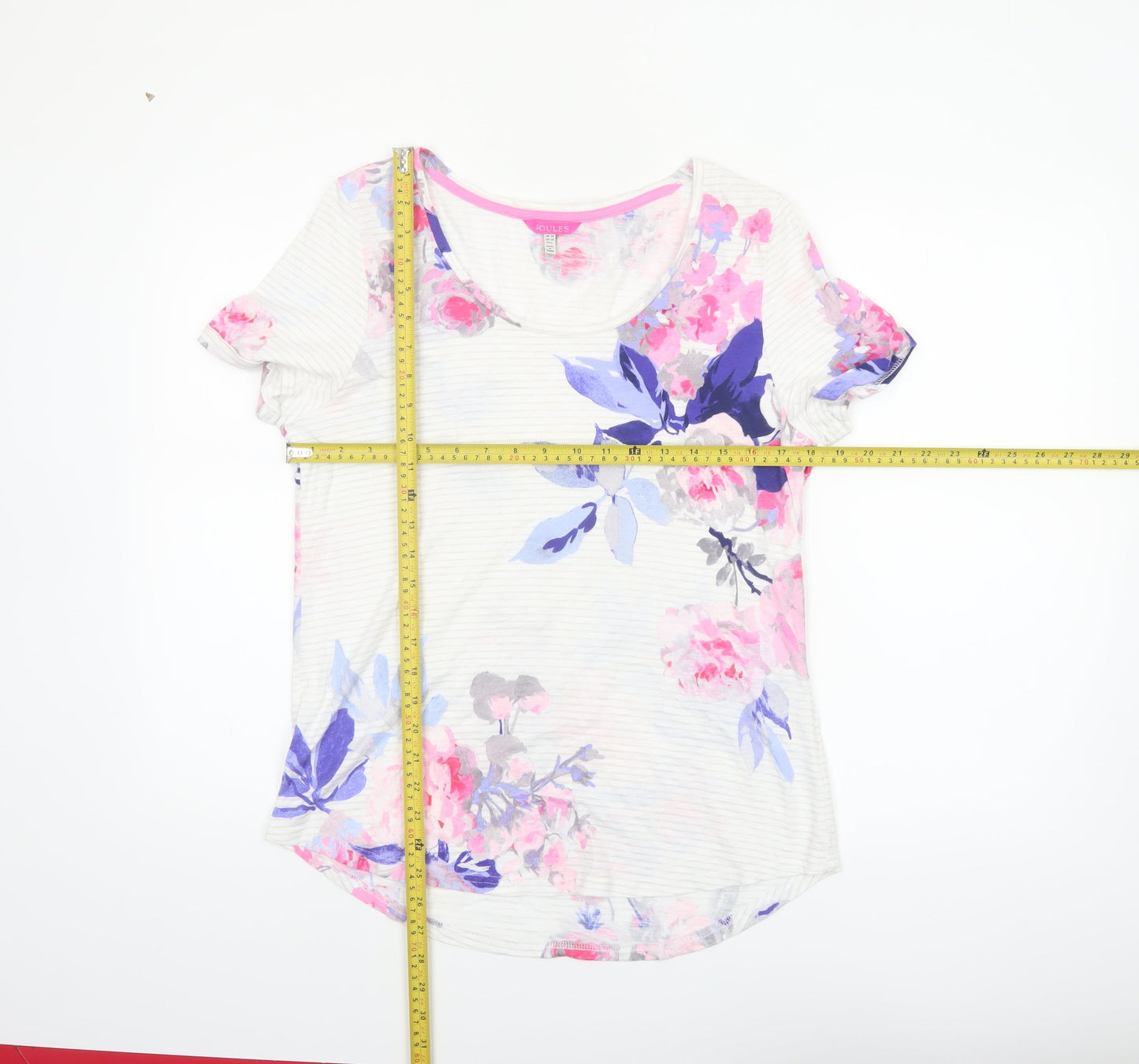 Joules Women’s Multicoloured Floral Cotton T-Shirt UK 14