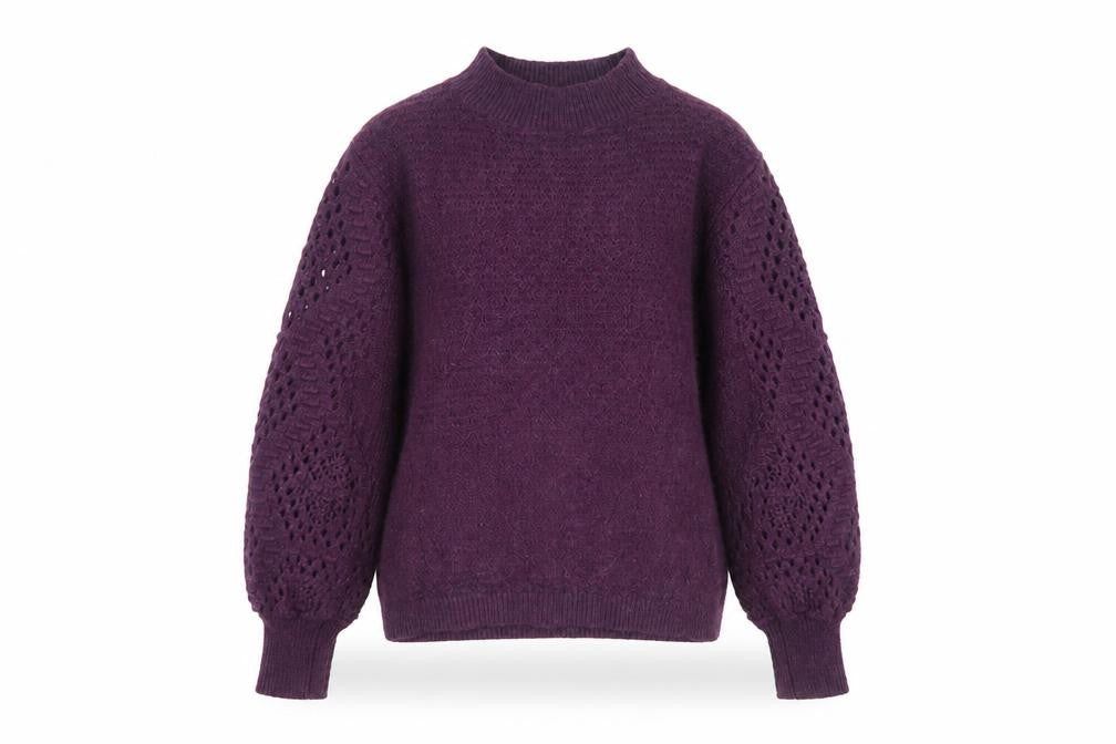 FatFace Women Purple Long Sleeve Knit Jumper Size 14