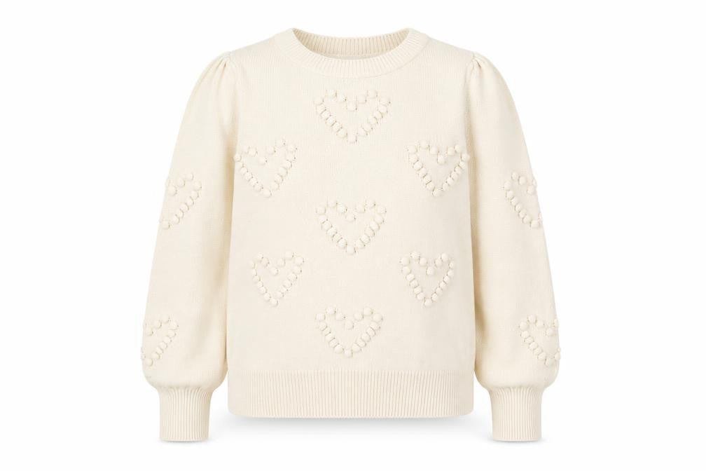 Next Women’s Beige Cotton Heart Knit Jumper Size S
